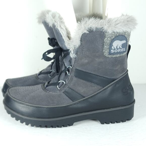 Sorel Women's TIVOLI II US10 Gray Suede Faux Fur Lined Winter Snow Boots - Picture 2 of 16